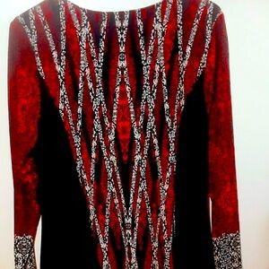 Style and Co beautiful red/black/white tunic size large